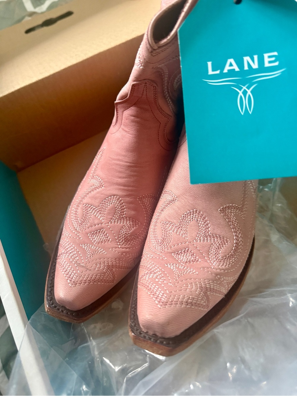 Women's Pink Western Ankle Boots - Brand Unknown - Picture 12 of 13